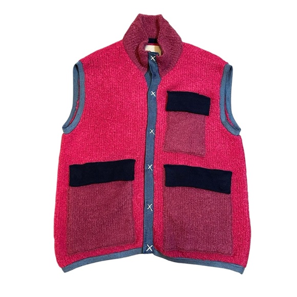 CAMP HIGH Collective Colorblock Pattern Wool Blend Vest Size S/M - Picture 1 of 8